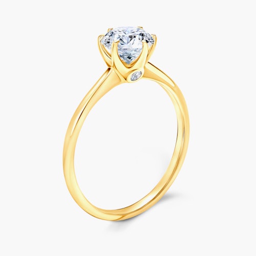 Pierścionek zaręczynowy The Journey: złoty, biały szafir